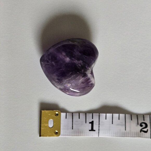 Set of 4 Carved Amethyst Hearts (1large, 3 small) - Picture 10 of 10